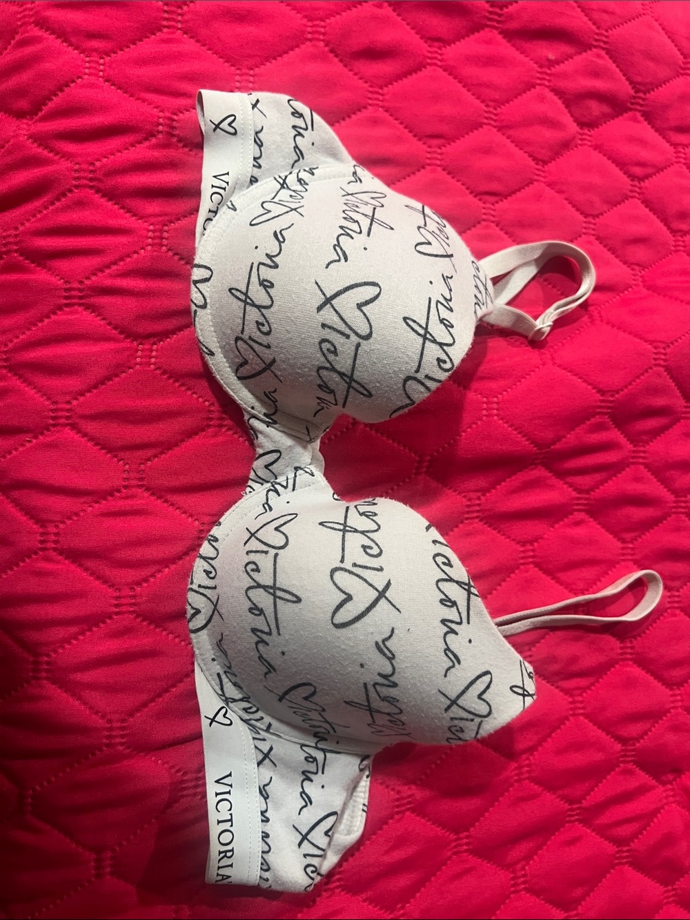 Victoria's Secret White Script Logo Bra